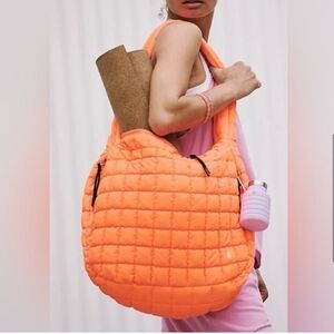 FP Movement by Free People Neon Orange Quilted Tote